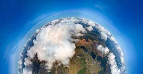 Bilde av jorden tatt fra verdensrommet hvor du kan se de ulike sfærene.